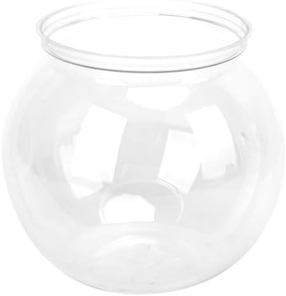 4.9x3.9 Inch Mini Plastic Transparent Fish Bowl Shatterproof Aquarium for Small Fish Desk Decor Tank with High Light Transmittance(S)