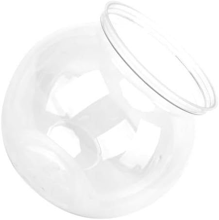 4.9x3.9 Inch Mini Plastic Transparent Fish Bowl Shatterproof Aquarium for Small Fish Desk Decor Tank with High Light Transmittance(L)