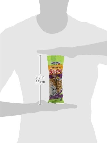 Vitakraft Crunch Sticks Honey Flavor with Added Calcium Chinchilla Treat (2 Sticks), 3.5 oz, Brown (Pack of 2)