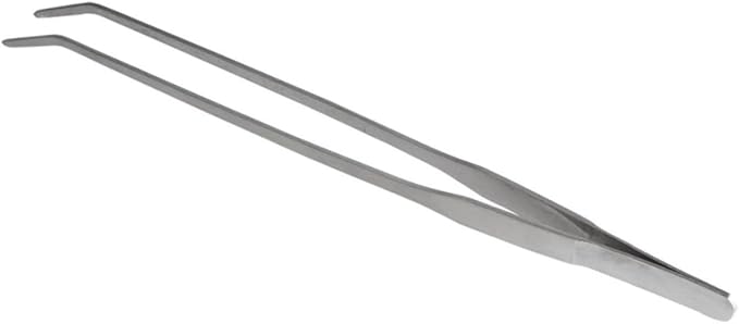 Didiseaon 2pcs Curved Tip Tweezers Stainless Steel Aquatic Plant Tongs for Fish Tank Plant Care Ergonomic Design for Easy Trimming for Aquarists