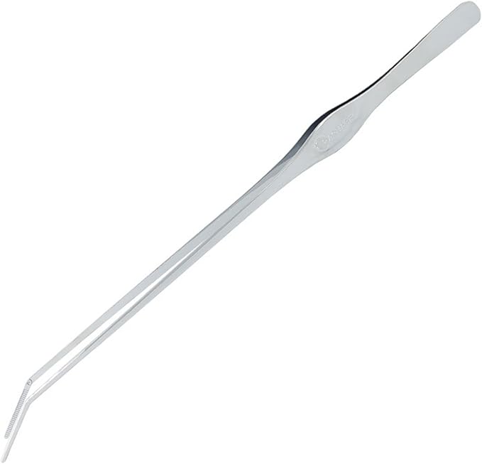 10in 13in 18in Aquarium Tweezers Stainless Steel Curved Straight Tweezer for Plant Reptiles Feeding Tongs