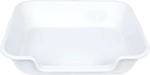 1 Pack Extra Large Dog Litter Box Pan Tray (ABS Material), Low Entry Jumbo Senior Litter Boxes for Multiple Kitten Big Cats, Pet Safe Indoor Dog Potty (White, 24" L x 20" W)