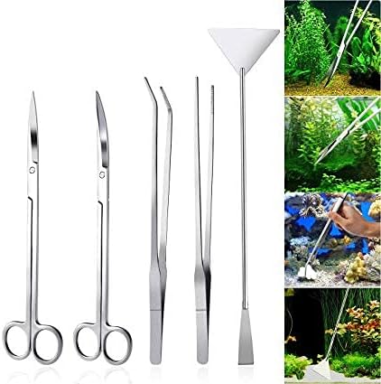 Aquarium Plants Tools, Aquascaping Tweezers Scissor Spatula Tool Stainless Steel Aquarium Tank Aquascaping Tools Set for Fish Starter Kits (3pc/4pc/5pc) (3 PCS)