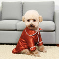 Cat Puppy Costume Elegant Satin Pajamas with Bow Headband 2PCs Set Pet Sleepwear Cute Pet Outfit Cosplay Partywear Photoshoots (red Set,X-Small)