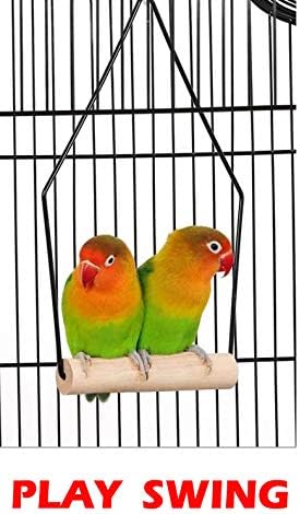 Large Open/Close Play Perch Stand Top Side Nesting Box Doors Canary Parakeet Cockatiel Lovebird Finch Roof Top Bird Cage with Removable Rolling Stand