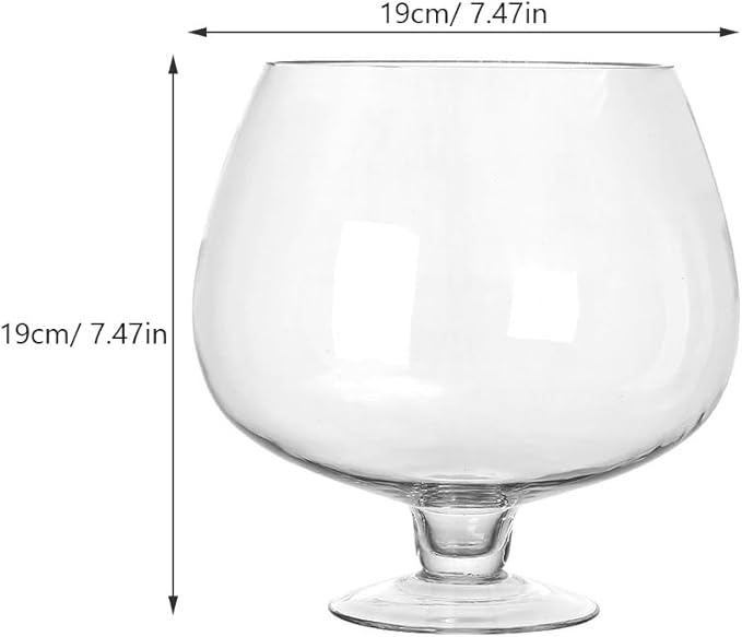 Transparent Glass Fish Bowl Vase, Multi-Function Betta Tank, Desktop Goldfish Aquarium, Hydroponic Plant Pot, Wine Glass Shape, Home Office Decor