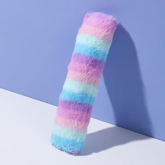 Rainbow Plush Cat Kicker Toy, Interactive Long Pillow for Cats with Catnip and Squeaker, Soft Chew Toy for Boredom Relief and Playtime (A02)