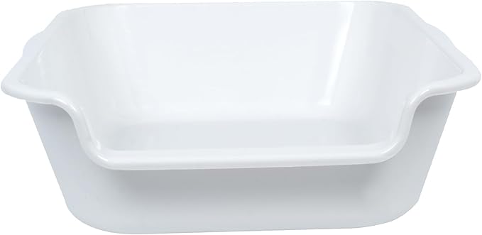 2 Pack Extra Large Dog Litter Box Pan Tray (ABS Material), Low Entry Jumbo Senior Litter Boxes for Multiple Kitten Big Cats, Pet Safe Indoor Dog Potty (White, 20" L x 15" W)