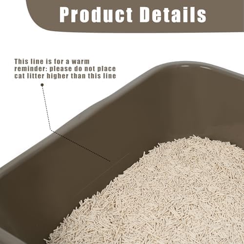 2 Pack Extra Large Dog Litter Box Pan Tray (ABS Material), Low Entry Jumbo Senior Litter Boxes for Multiple Kitten Big Cats, Pet Safe Indoor Dog Potty (Dark Blue, 20" L x 15" W)
