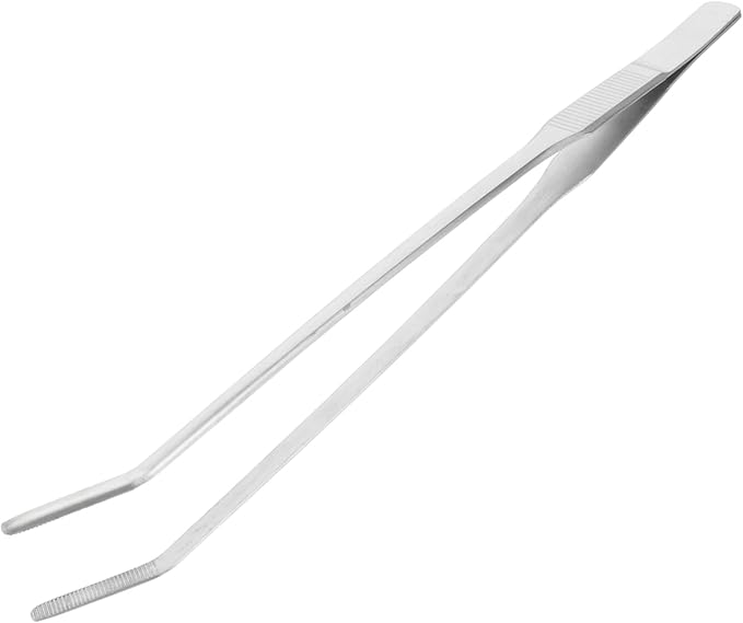 DOITOOL Curved Tip Stainless Steel Tweezers for Aquarium Plants Aquatic Plant Tongs for Fish Tank Maintenance and Trimming Ergonomic Design Resistant Coating