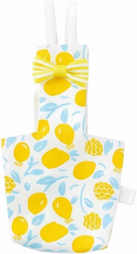 Bird Diaper Carrier Flight Suit Straps, Reusable Training Diaper Set Liners with Hook and Tow Eyes for Parrots and Cockatiels (Yellow LemonV, XS)