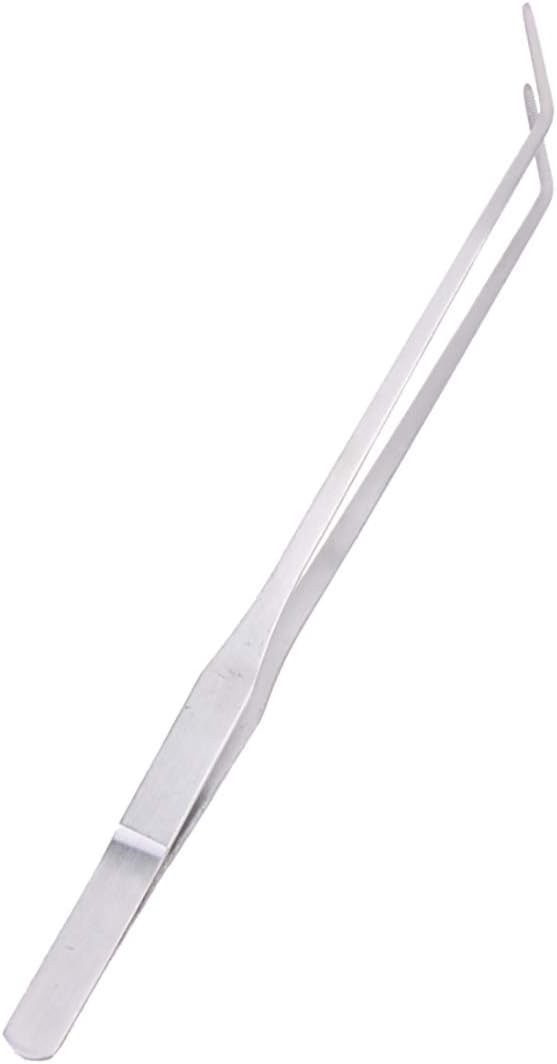 Aquarium Tools Kit Long Stainless Steel Straight Curved Tweezers Scissors Set for Fish Tank Aquascaping pack of 3-27cm Tweezers
