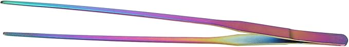 AYNEFY Aquarium Long Planted Feeding Tongs, Stainless Steel Colorful Straight Tweezer Aquarium Plant Maintenance Tools for AquaticPlants 10.6 Inches (27cm Straight Clip)