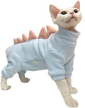 Sphynx cat Clothes, Dinosaur Costume, Hairless Cats Warm Clothes for Cornish Rex and Devon Rex (Blue, S(2-3.5lbs))