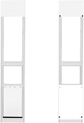 Extra Large Dog Door for Sliding Glass Doors, Adjustable Height 91.73"-97.64",No-Cut Easy Installation,Magnetic Closing Curtain.