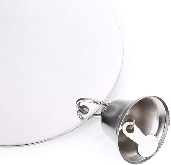 Hypeety Pet Bird Mirror Toy with Bells Hanging Toy for Parakeet Cockatiel Conure Lovebirds Finch Canary Cage Swing Fun Play Toy (Bird Mirror-1 Bell)