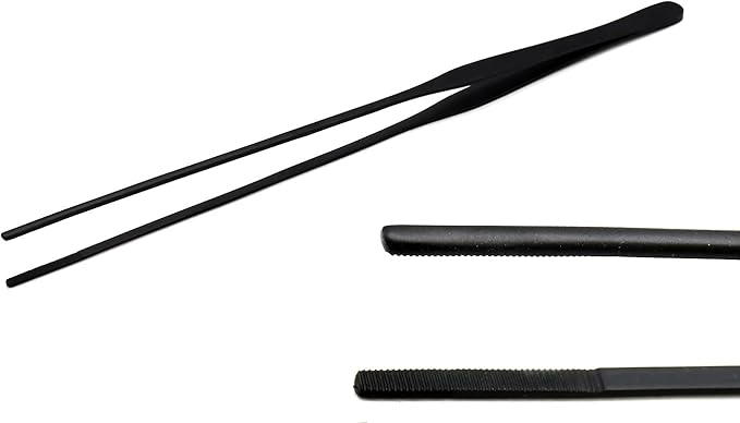 G.S Aquarium Tweezers Long Reptiles Feeding Tongs for Aquatic Plants Spider Snakes Lizards (10.6" Straight)