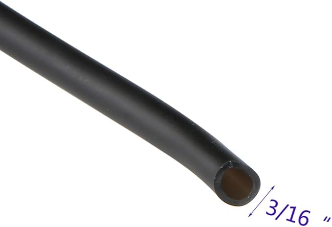 JIH Aquarium 100 Feet Standard 3/16" Black Flexible Airline Tubing for Fish Tank,Terrariums, and Hydroponics