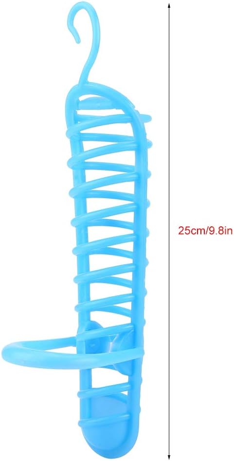 Millet Holder for Birds Parrots Feeder Basket Hollow Basket Food Fruit Feeding Perch Stand Hanging Fruit Vegetable Millet Container Birds Feeders(Blue)