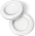 CatGuru Cat Food Bowl, Ceramic Bowls for Indoor Cats, No Spill Cat Feeding Bowl, Whisker Stress Free Kitten Bowls, Non Skin Pet Bowls for Food and Water (Torus - Set of Two, White)