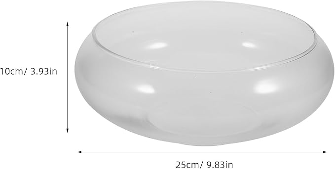 Zerodeko 1PC Glass Fish Bowl, Hydroponic Plant Pot Lotus Hydroponic Container Clear Glass Fish Tank Small Fish Tank Glass Round Aquarium for Goldfish Betta