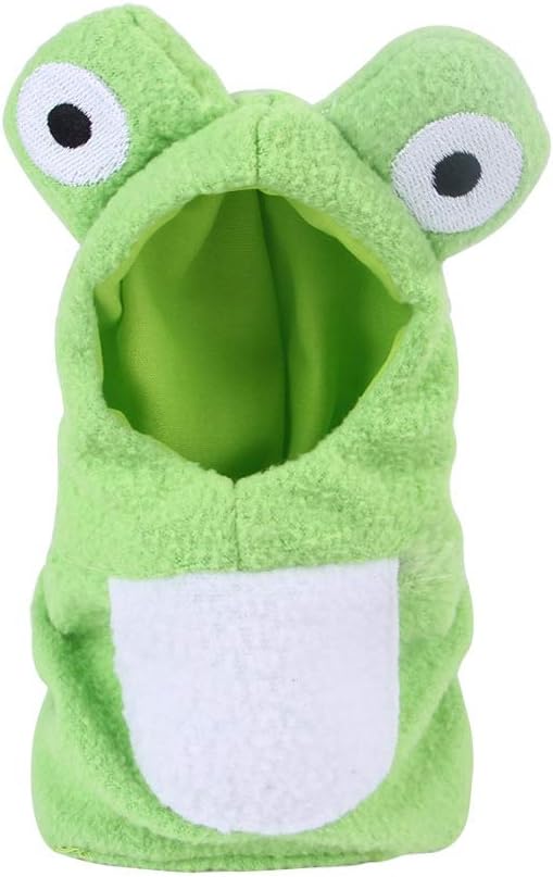 Sun Conure Bird Diaper Flight Suit Frog Shape Hoodie Cosplay Photo Prop for Parrots African Greys Parakeet Cockatiel, Bird Hoodie Small Animals Apparel (S)
