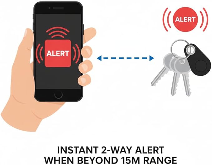 Two-Way Alarm Pet Location Tracker with Real-Time Tracking for Dogs, Cats, Keys, and Luggage, Waterproof Anti-Loss Device for Outdoor and Travel Use (Black,2Pcs)