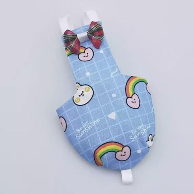 Bird Diaper Protective Parrot Nappy - 4 Pack, Reusable Flight Suit with Waterproof Inner Layer, Adjustable Shoulder Straps, Washable Cute Urine Wet Suit for Parakeet Conure (M)