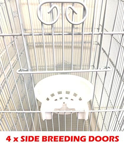 Large 35-Inch Portable Flight Bird Travel Cage for Canary Parakeet Cockatiel Lovebird Finch Bird Cage - 18" Length x 14" Depth x 35" Height (Black with Toy)