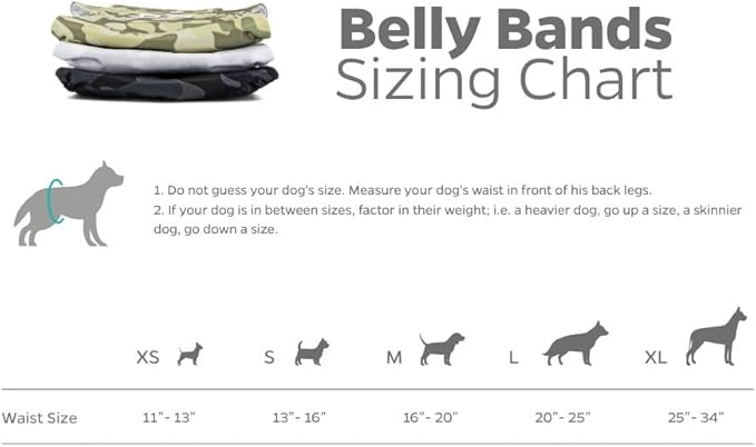 Pet Parents® Washable Belly Bands for Male Dogs (3pack) + Extendrs® of Durable Dog Diapers Male, Premium Male Dog Diapers & Dog Wraps (Small, Camo)