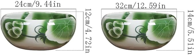 Fish Bowls Hydroponic Plant Container Ceramic Goldfish Bowl Fish Tank Hand-painted Desktop Large Lucky Turtle Tank Narcissus Lotus Pot Tank Aquarium Starter Kits Aquarium Entry Fish Tank ( Color : D ,