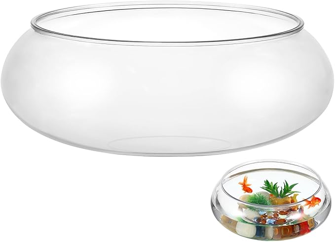 VANZACK Transparent Aquarium Tank,2800ml Capacity Multi-Function Betta Tank, Desktop Goldfish Tank, Office Decor, 9.52 * 9.52 * 3.93inch