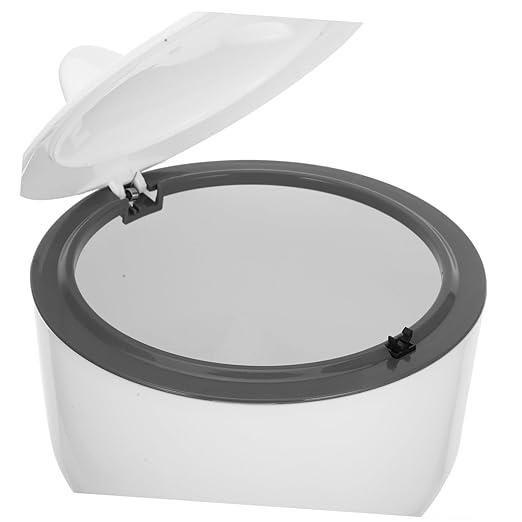 1Set Stylish Cat Litter Trash Bin with Lid One Button Operation Desktop Trash Can Cartoon Design Includes Trash Bags Functional Waste Bin for Easy