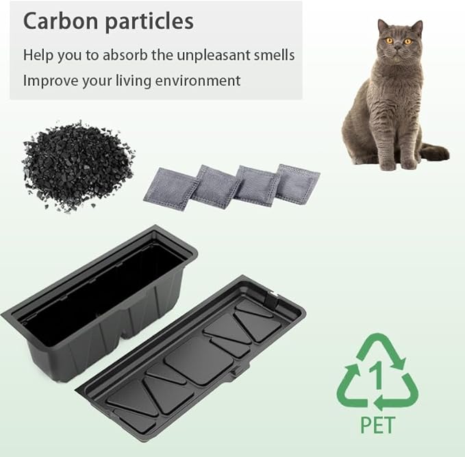 25PCS Disposable Waste Receptacles Compatible with Nature's Miracle 2nd,For LitterMaid Litter Box 3rd,Disposable Cat Litter Box with Charcoal Bags (Machine NOT Included)