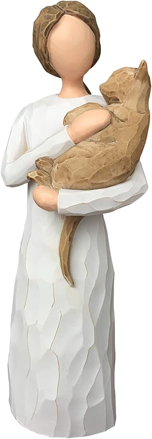 FRUMOASA Cat Memorial Gifts, Loss of Cat Sympathy Gifts for Cat Mom, Pet Cat Remembrance Gifts, Hand-Painted Cat Angel Figurine Statue for Cat Lovers in Memory of Passing Away Cat