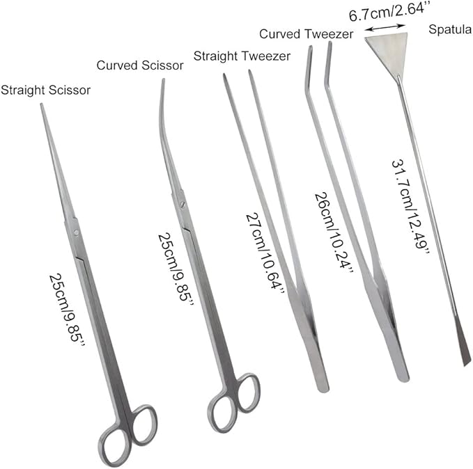 Aquarium Plants Tools, Aquascaping Tweezers Scissor Spatula Tool Stainless Steel Aquarium Tank Aquascaping Tools Set for Fish Starter Kits (3pc/4pc/5pc) (3 PCS)