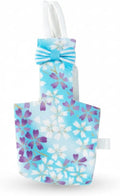 Bird Diaper Carrier Flight Suit Straps, Reusable Training Diaper Set Liners with Hook and Tow Eyes for Parrots and Cockatiels (Light Blue Floral Print, M)