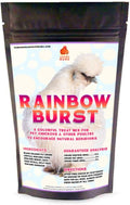 Pampered Chicken Mama Omega-Rich Rainbow Burst Chicken Treats for Hens with Black Soldier Fly Larvae for Chickens, Dried Mealworms for Birds, Grubs for Chicken Feed, (4 pounds)