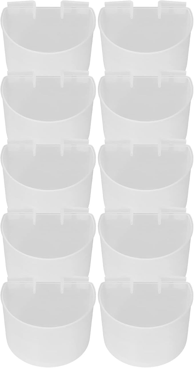 Zerodis Pigeons Feeding Cups, Plastic Bird Dish for Watering and Feeding, Easy to Hang Supplies for Bird Breeders and Pet Owners (L)