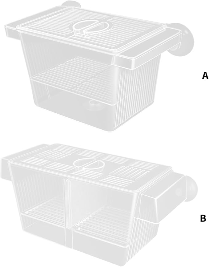 2PCS Clear Aquarium Breeding Box with 2 Divider Suction Cup for Fish Shrimp Fry Protections and Isolation Fish Breeding Tanks