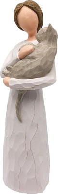 FRUMOASA Cat Memorial Gifts, Loss of Cat Sympathy Gifts for Cat Mom, Pet Cat Remembrance Gifts, Collectible Hand-Painted Cat Angel Figurine Statue for Cat Lovers in Memory of Passing Away Cat