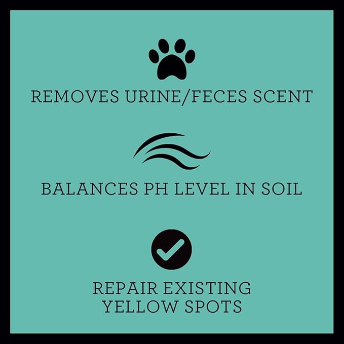 TriNova Outdoor Lawn Deodorizer & Restorer - Eliminates Dog, Puppy Feces and Urine Odors from Lawn, Yard, & Patio, Artificial Turf - Dog Urine Neutralizer for Lawns, Repairs & Prevents Yellow Spots
