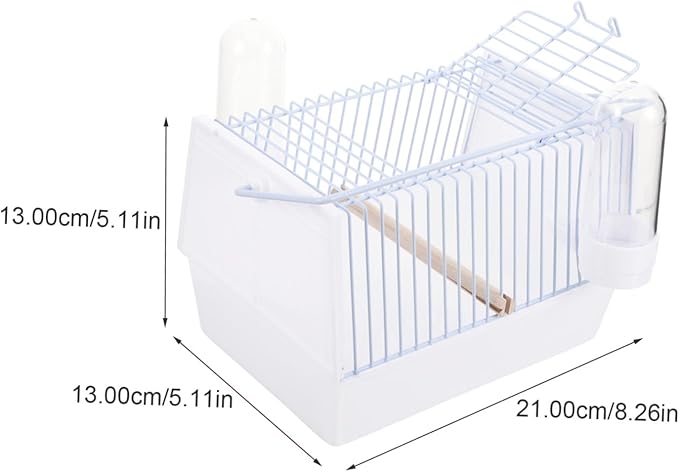 Happyyami 1set Portable Bird Carrier Cage Lightweight Travel Cage for Parrots for Hiking Shopping and Camping Breathable Metal Structure for Parakeets and Conures