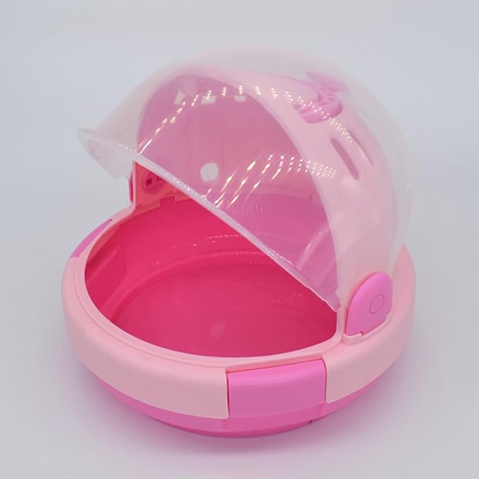 Portable Pet Birds Carrier Cage with Pink Plush Nest Small Parrot Travel Cage for Budgerigar and Young Birds for Warmth and Safety