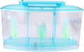 Aquarium Isolation Box Acrylic Breeding Hatchery Small Fishes Incubator Mini Fish Tank LED Acrylic Three Divisions Breeding Isolation Box for Small Fishes(Blue)