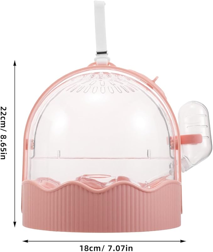 Portable Parrot Travel Carrier Cage with Breathable Large Space, Lightweight Outdoor Bird Takeout Cage for Small Birds and Parakeets, Pink