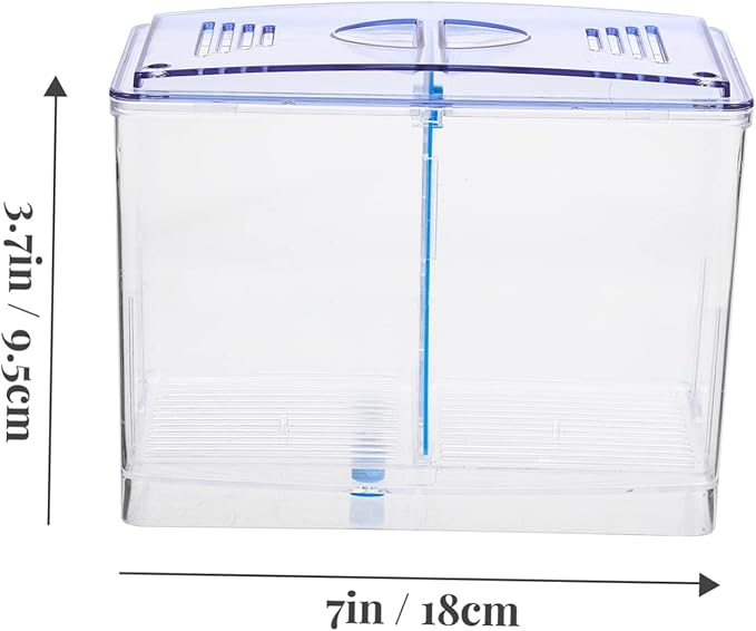 Fish Breeding Tank with Removable Divider Isolation Box for Fish Shrimp Easy to Clean Lightweight Aquarium Hatchery for Betta