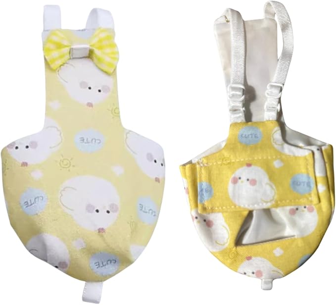 Bird Diaper Protective Parrot Nappy - 4 Pack, Reusable Flight Suit with Waterproof Inner Layer, Adjustable Shoulder Straps, Washable Cute Urine Wet Suit for Parakeet Conure (Pigeon)