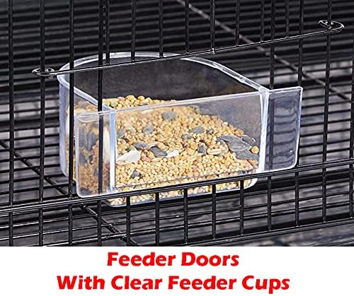 55" Extra Large Tight 3/8-Inch Bar Spacing Finch Parakeet Canary Cockatiel Breeder Breeding Flight Bird Cage with Removable Rolling Stand