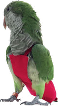 Parrot Diaper Bird Flight Suit, Bird Clothes, Waterproof Lining Pet Bird Supplies (2XL, Red)